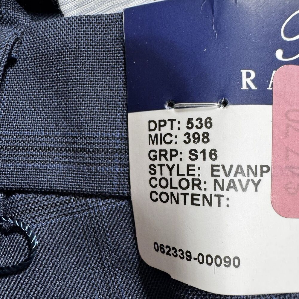 Ralph Lauren The Comfort Flex Pant Men's 42x29 Flat Front Navy Plaid Casual NWT - Picture 9 of 15
